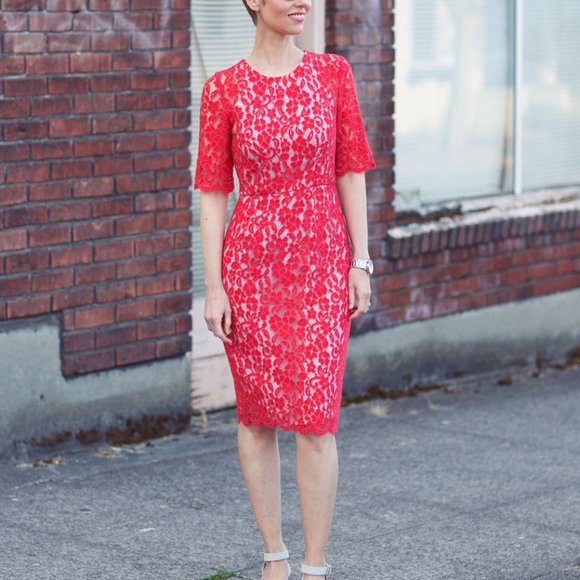 L.K. Bennett Wardour Lace Overlay Dress US 2/UK 6 - Picture 9 of 9